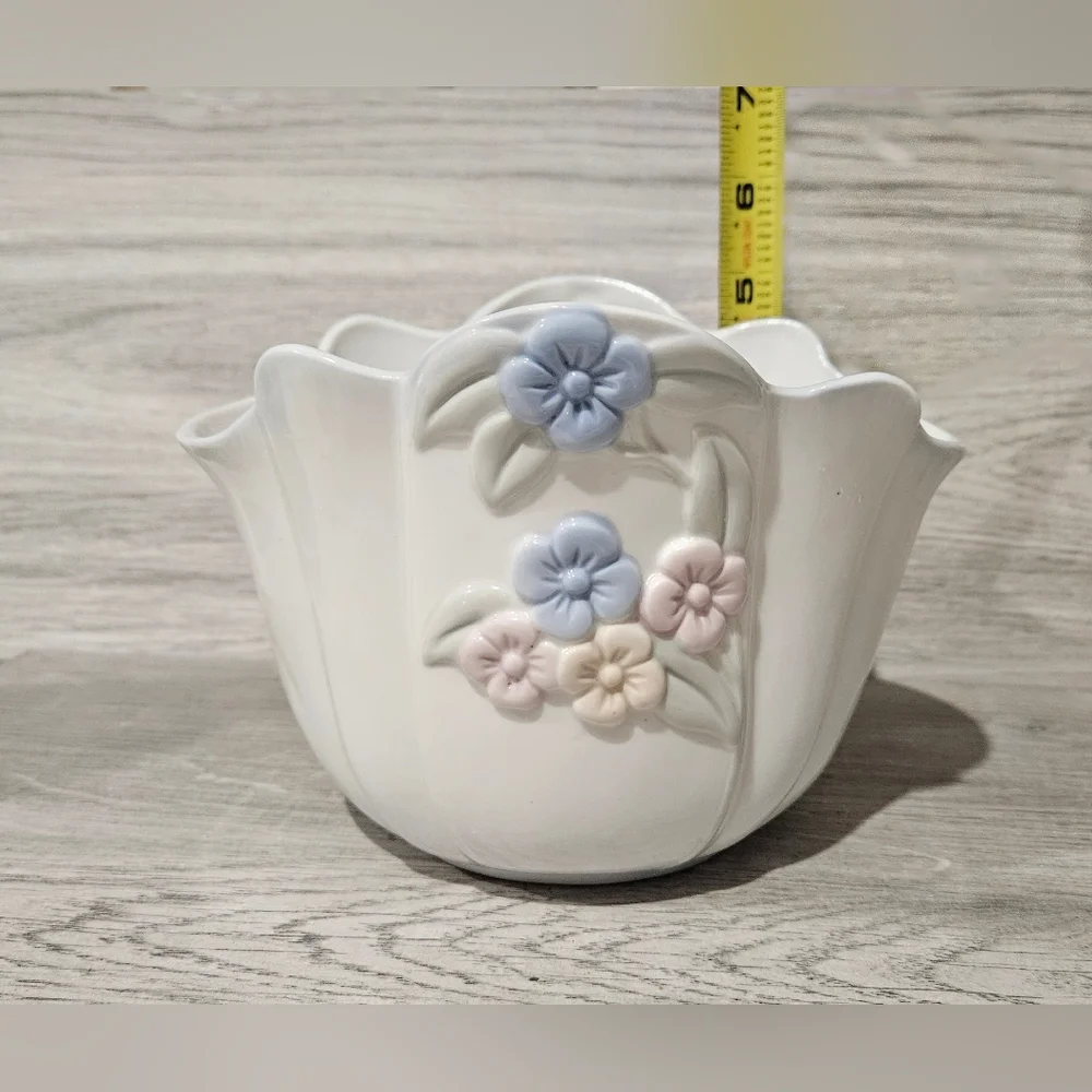 Vintage FTD Pastel Floral Vase/Planter 1992 